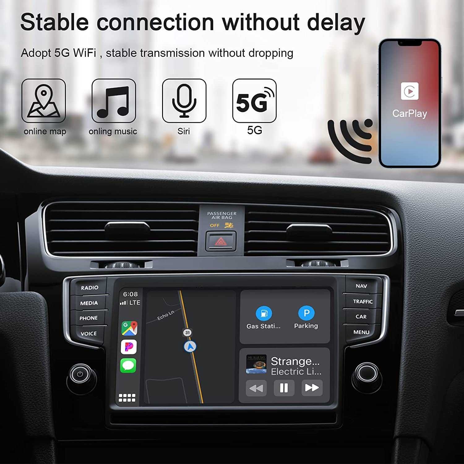 iPhone Wireless CarPlay/Android auto Adapter, Wireless Carplay