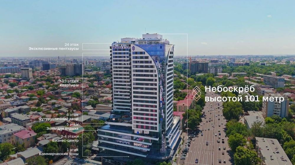 Modera Towers 3-к Квартирта 71м2 Яккасарайский Район, Шота Руставели