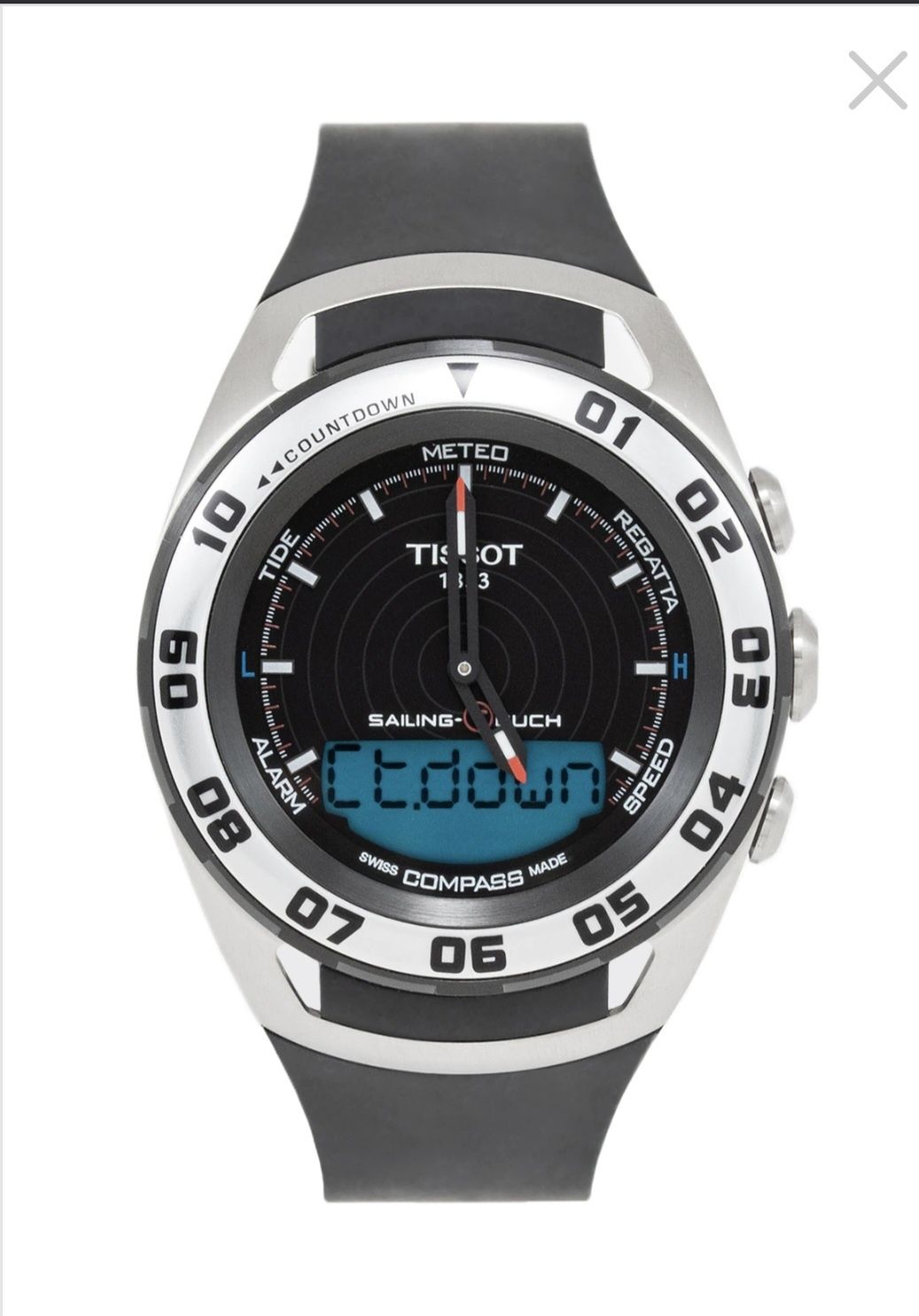 Tissot - Ceas cronograf analog si digital, Negru/Argintiu