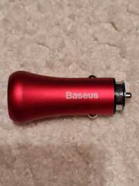 Baseus Incarcator Auto Golden Contactor Dual USB Intelligent Red
