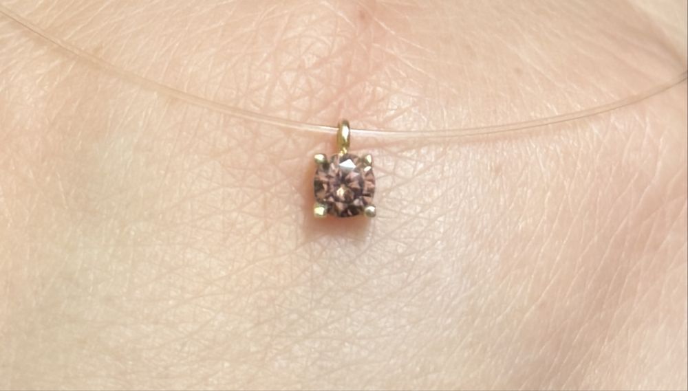 Colier cu fir transparent aur 14k