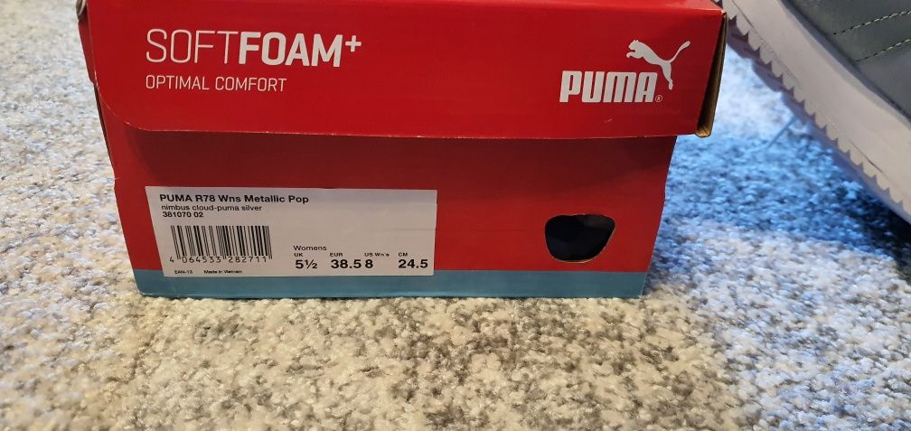 Adidasi dama Puma R78 metallic pop,38.5(24.5 cm),în cutie,noi.
