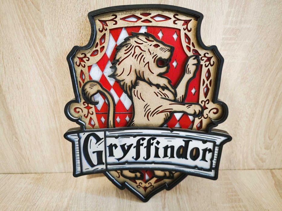 Герб - /Многослоен 3D герб Gryffindor/Harry Potter/Арт Дизайн/
