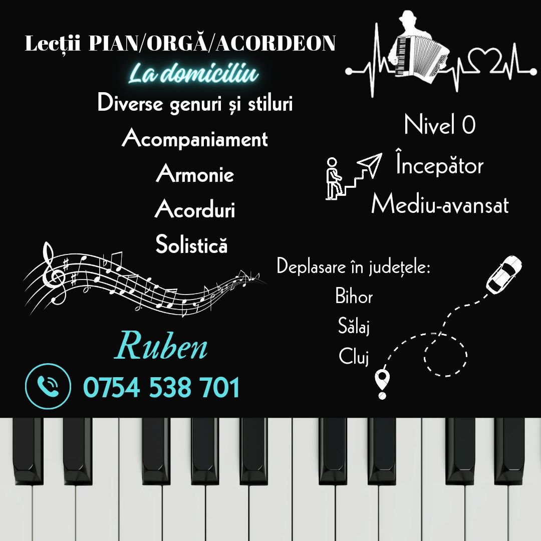 Lectii de pian/orgă/acordeon