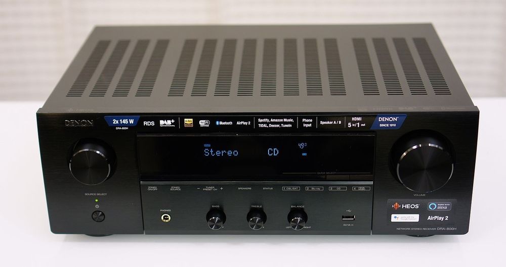 Receiver stereo DENON (HDMI Arc, Wi-Fi, Bluetooth, HEOS, 4k, 2x100w)