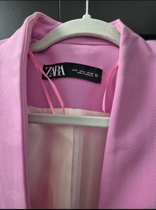 Sacou roz Zara - office - marime S/36 - cambrat