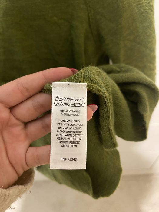 100% мерино зелен фин пуловер Max Studio