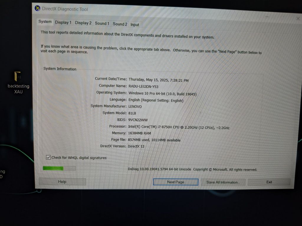 Laptop gaming Lenovo legion y530 i7 16gbram Nvidia gtx1060