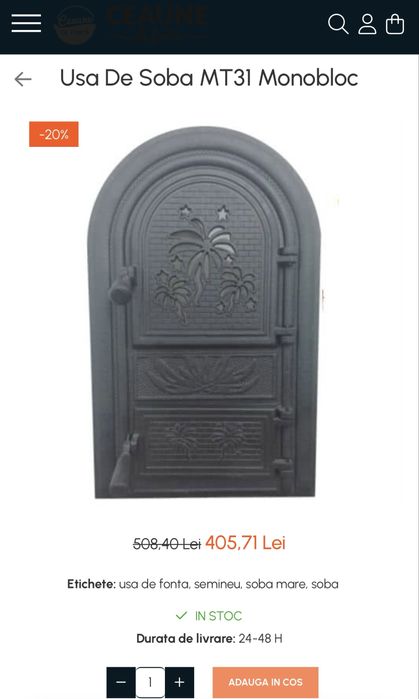 Usa din fonta pentru soba