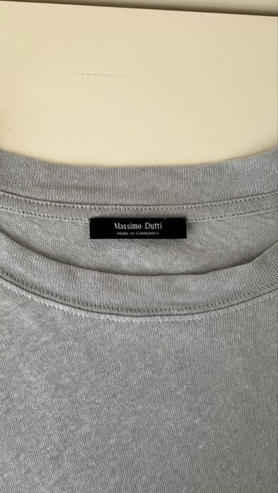 Светлосива тениска Massimo Dutti Premium M