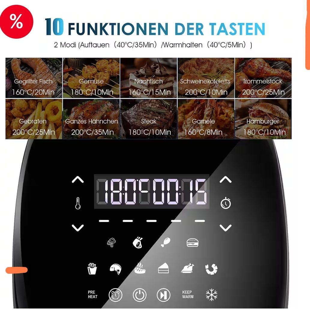 Friteuza cu aer cald Airfryer 14 L, friteuza cu aer cald