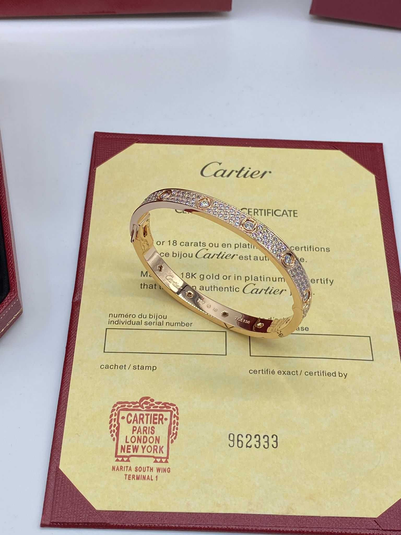 Brățară Cartier LOVE 16 Rose Gold 585 Full Diamond Full Box