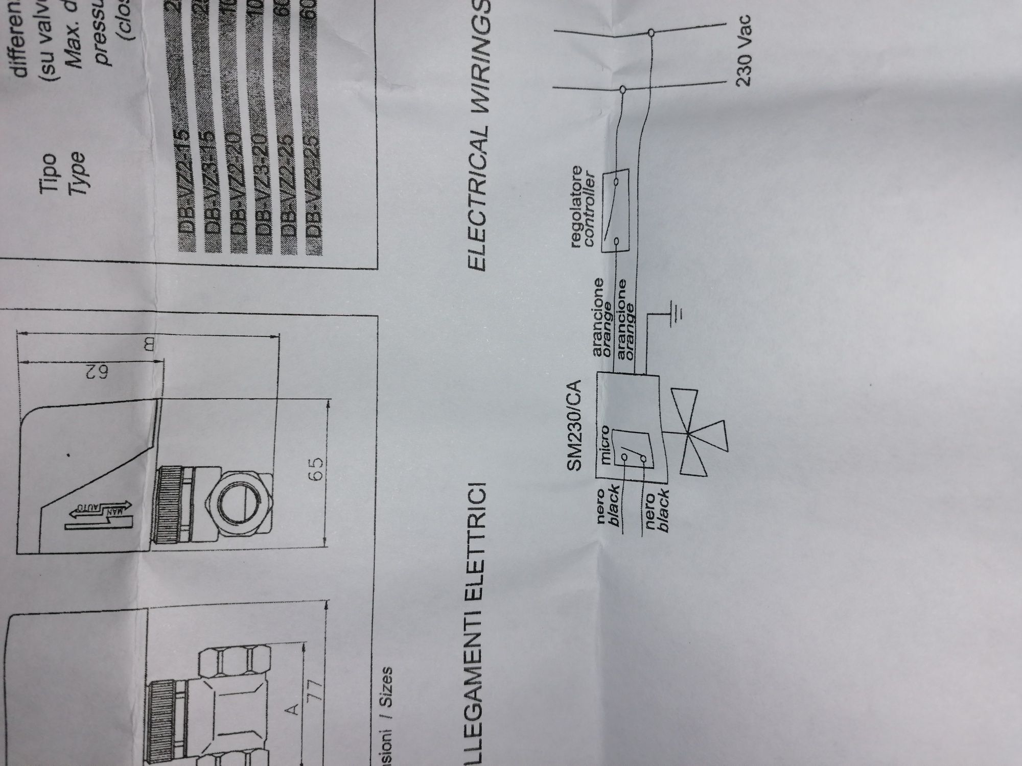 Vana cu 3 cai cu servomotor.actuator