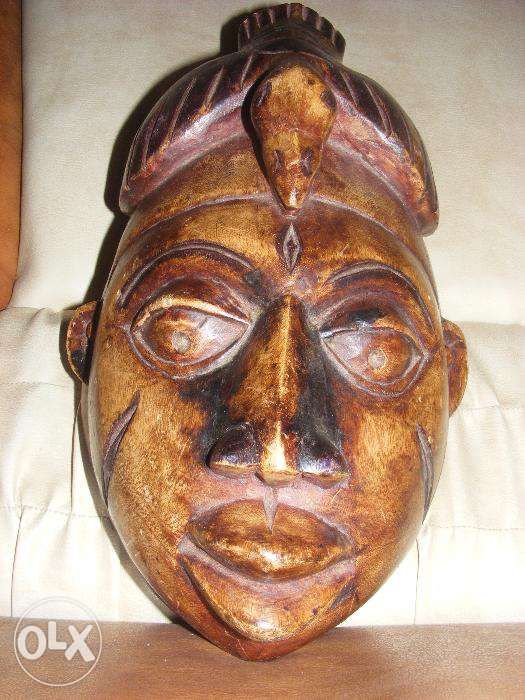 Masca masiva de colectie,masca lemn de ritual african ,originala,arta