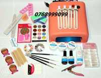 Set kit unghii false cu gel uv/set kit manichiura cu gel uv sigilat