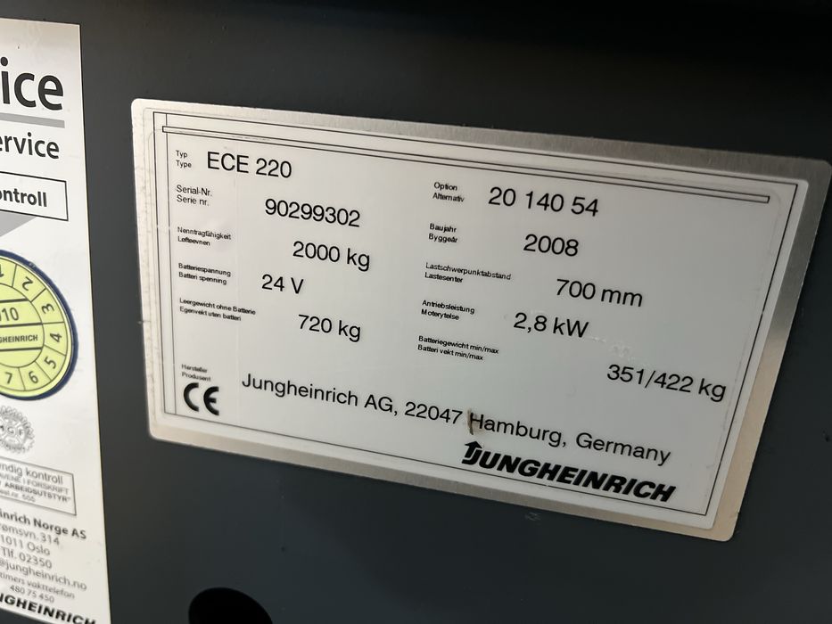 Transpalet Liza electrica Jungheinrich ECE 220 2T