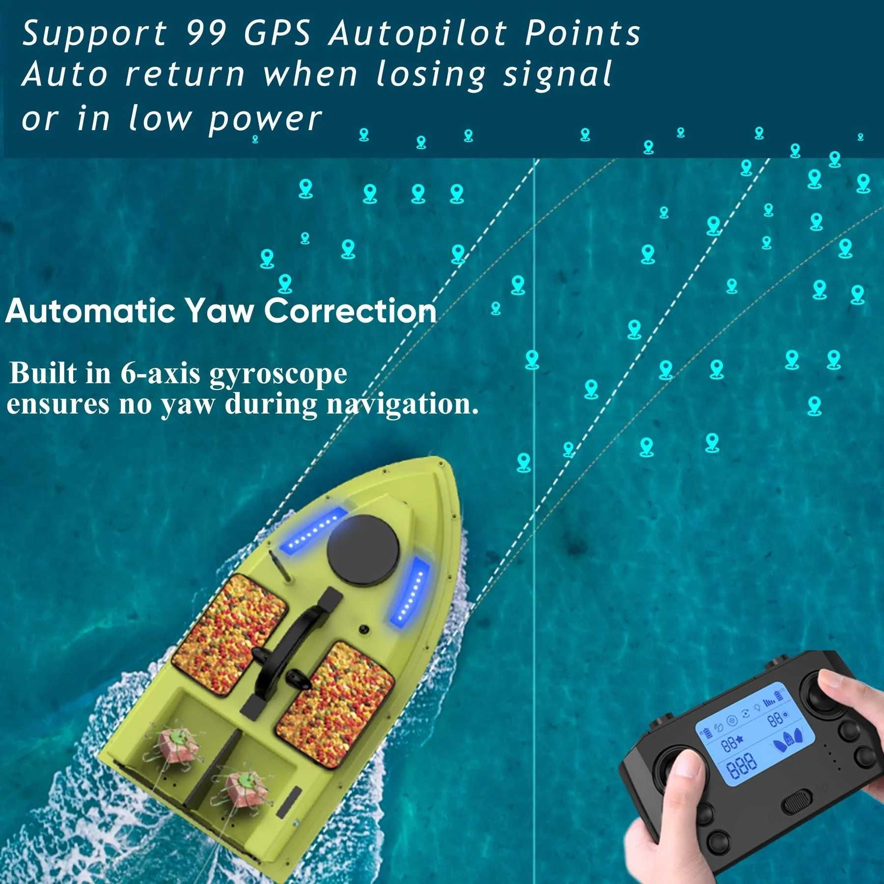 Лодка за захранка с GPS Flytec D19, 12000 mAh, 4 контейнера, сак