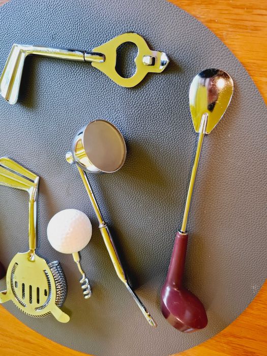 Golf player gift Mini Golf Club Chrome Barware Set of 6