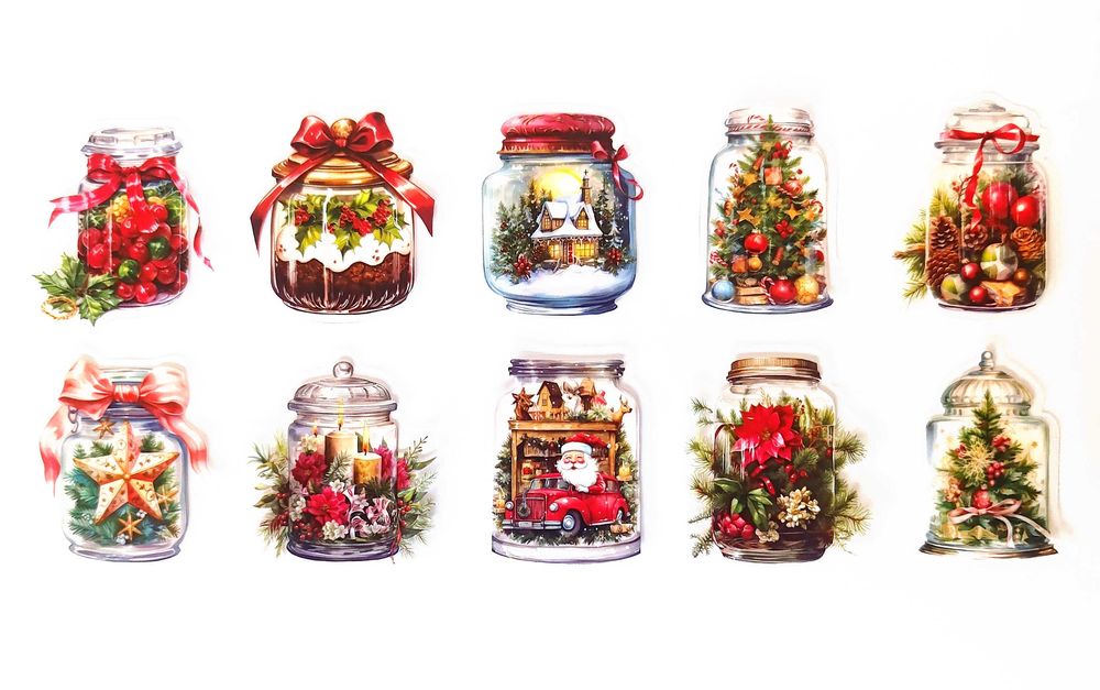 Комплект красиви коледни стикери - 50 бр.