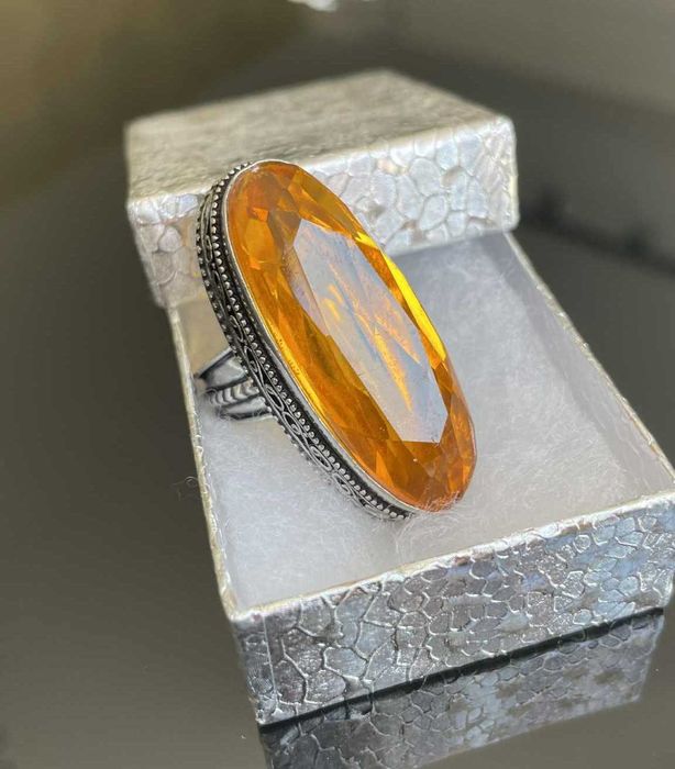 Inel Argint 925 cu Piatra Semipretioasa Citrin