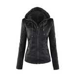 Geaca biker cu gluga