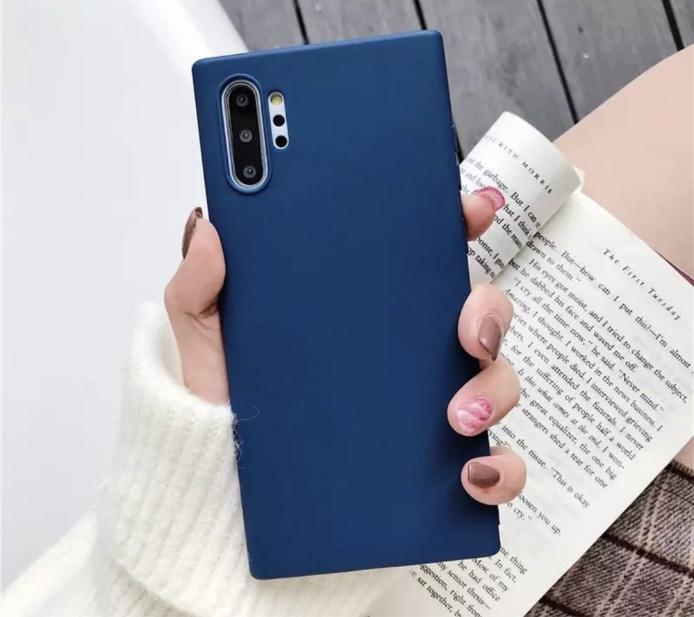 Samsung Note 9 10 Husa Silicon Interior Catifea Neagra Alcantara Case