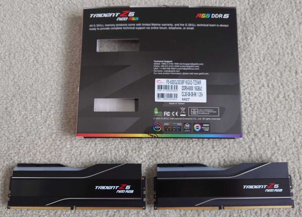 Рам памет  G.SKILL Trident Z5 Neo RGB 32GB (2x16GB) DDR5 6000MHz CL 30