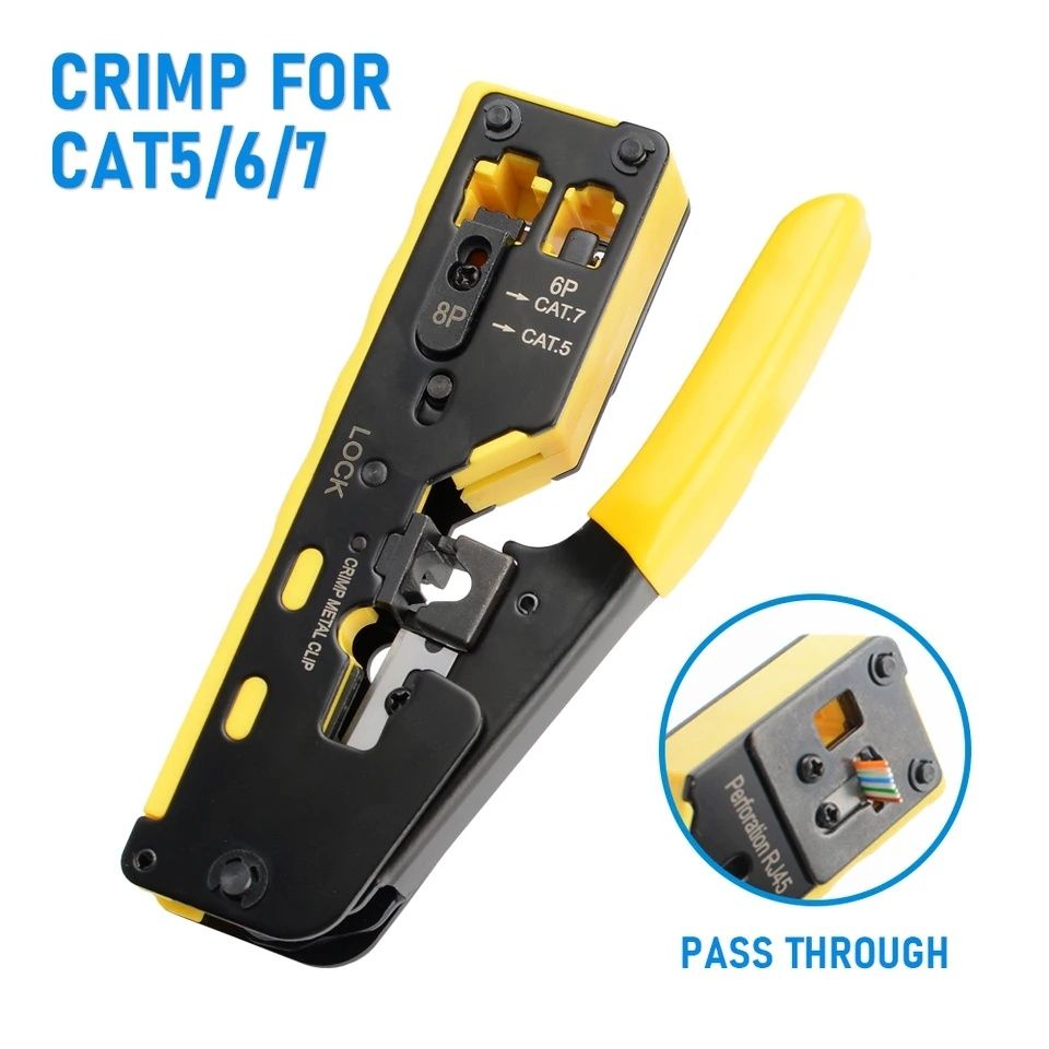 Обжимной инструмент Кримпер CAT5 CAT6 CAT7 RJ45, Objimnik LAN