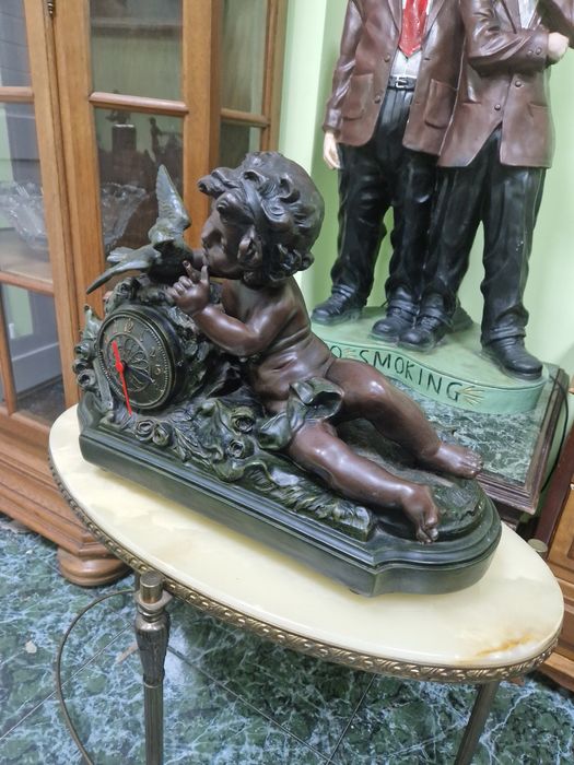 Уникален антикварен холандски каминен часовник