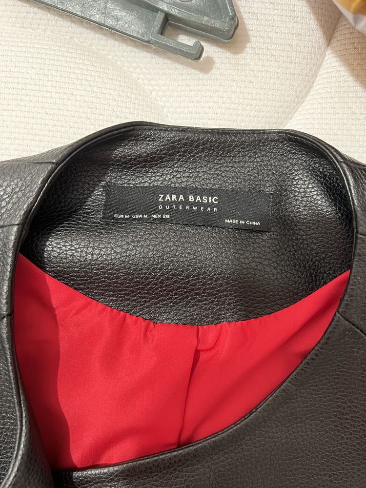 Кожаный жилет ZARA