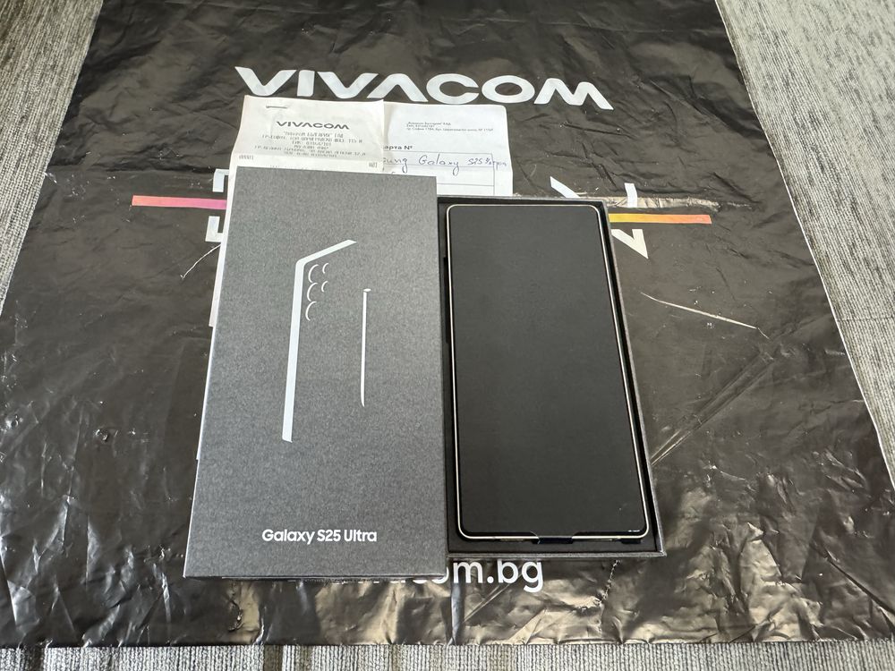 KATO НОВ 256GB Samsung Galaxy S25 Ultra Гаранция Vivacom 2027 Tit Gray
