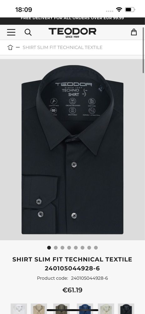 TEODOR Techno Shirt черна мъжка риза New Season