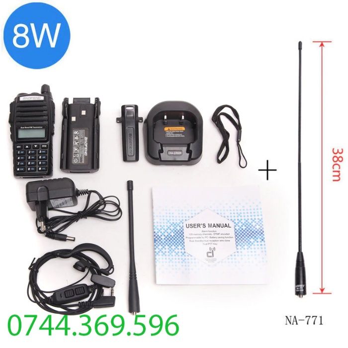 Statie Baofeng UV-82 Plus 8W dualband, raza 10KM+antena Nagoya NA-771