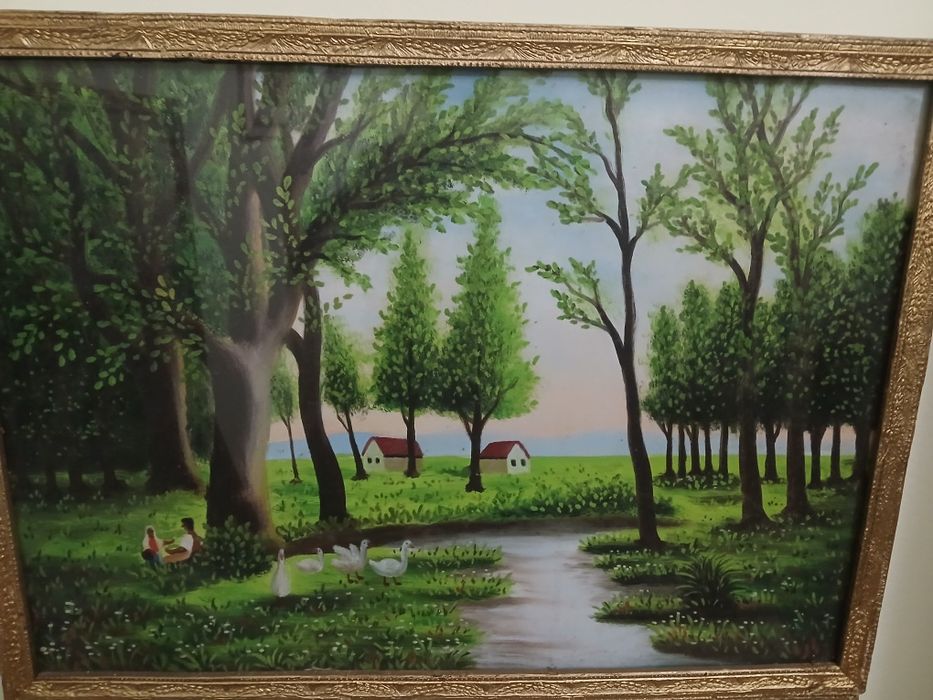 4 tablouri an ulei,aprox.anii 1950,