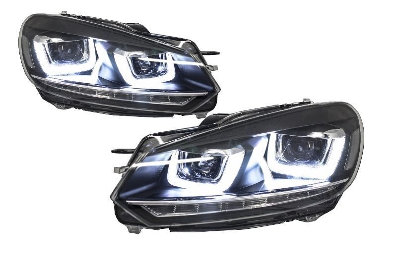 Faruri LED RHD compatibil cu VW Golf 6 VI (2008-up) Design Golf 7 3D U