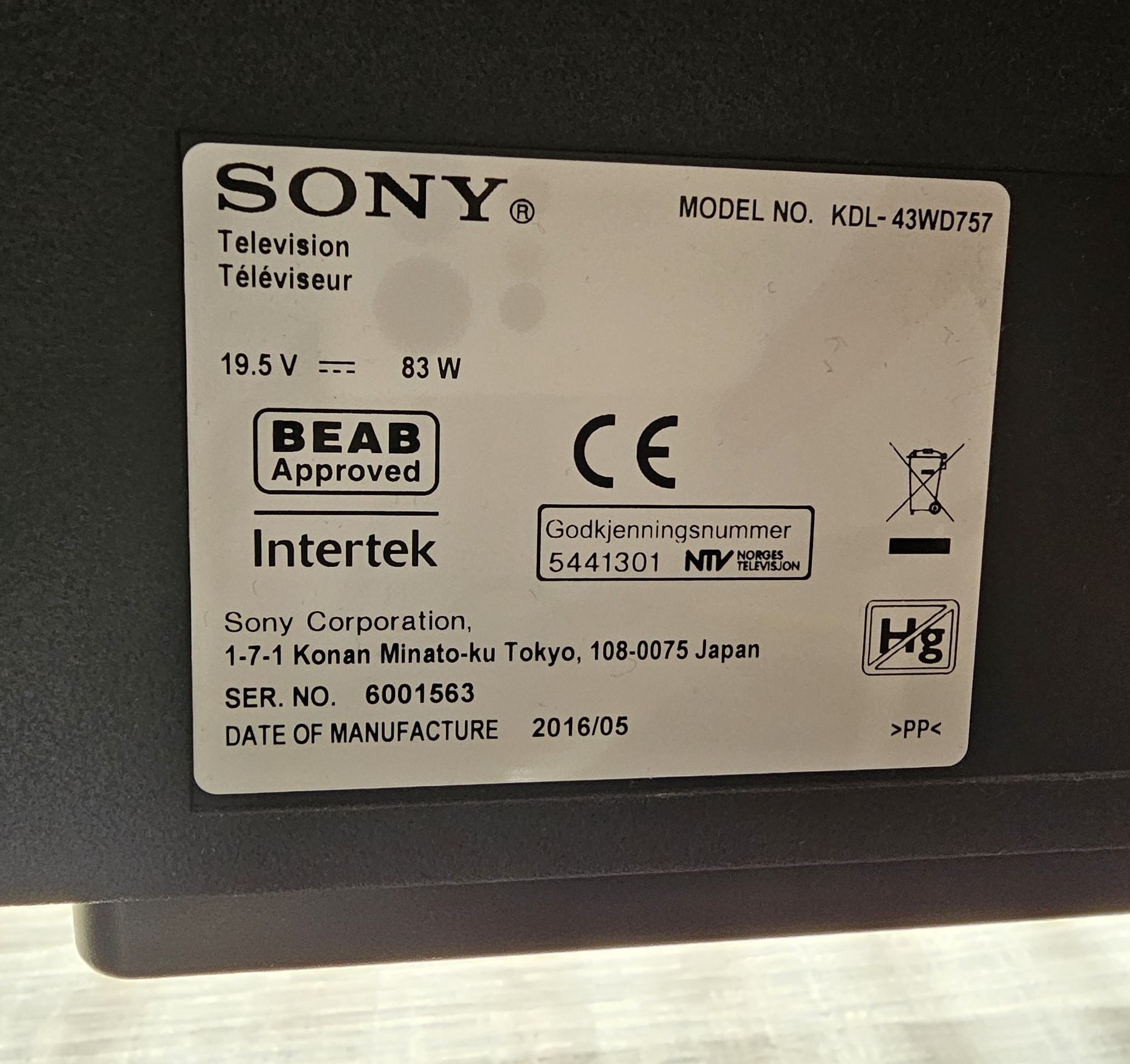 Sony KDL-43WD757