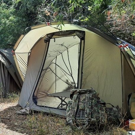 Cort pescuit / camping VidaXL, 4 persoane, verde masliniu