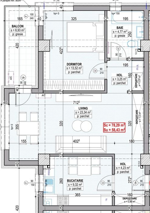 Apartament cu trei camere in bloc nou