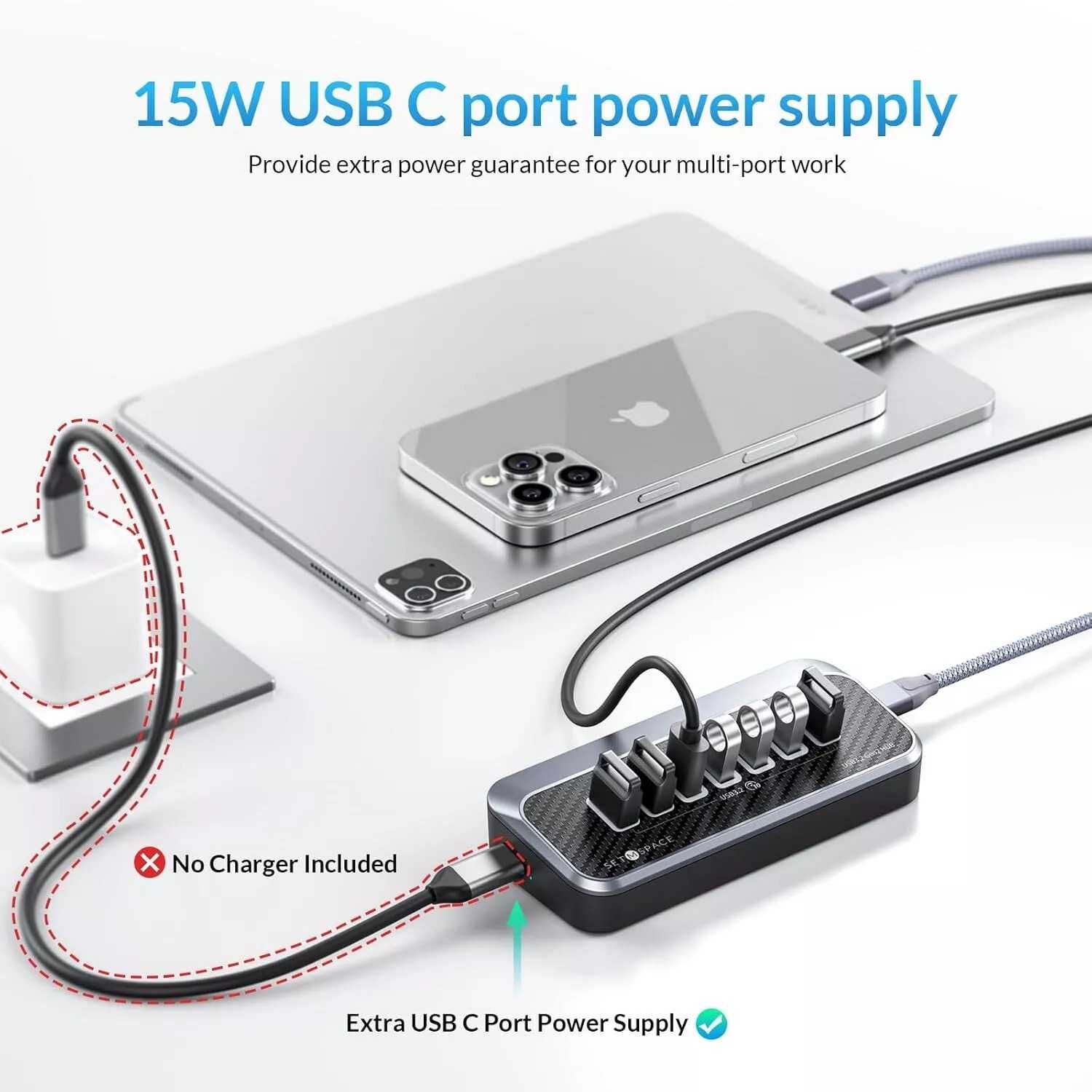 USB 3.2 Hub със 7 порта SETMSPACE