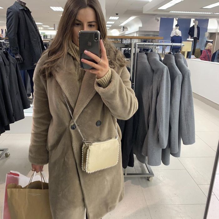 Палто от изкуствена кожа zara