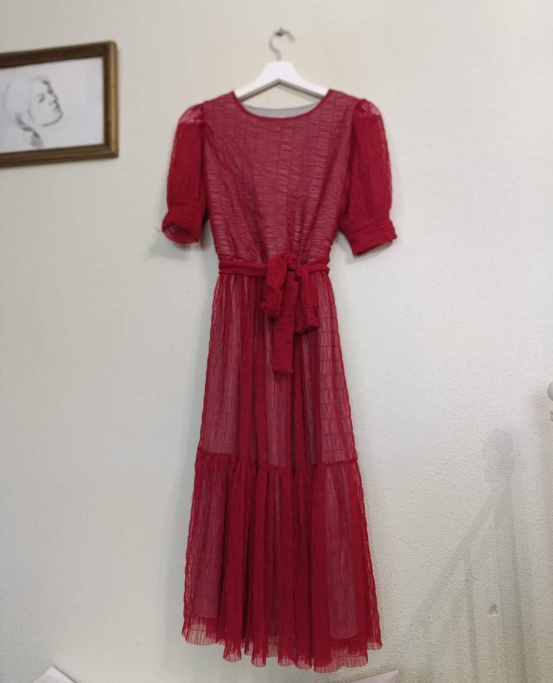 Rochie midi  roșie
