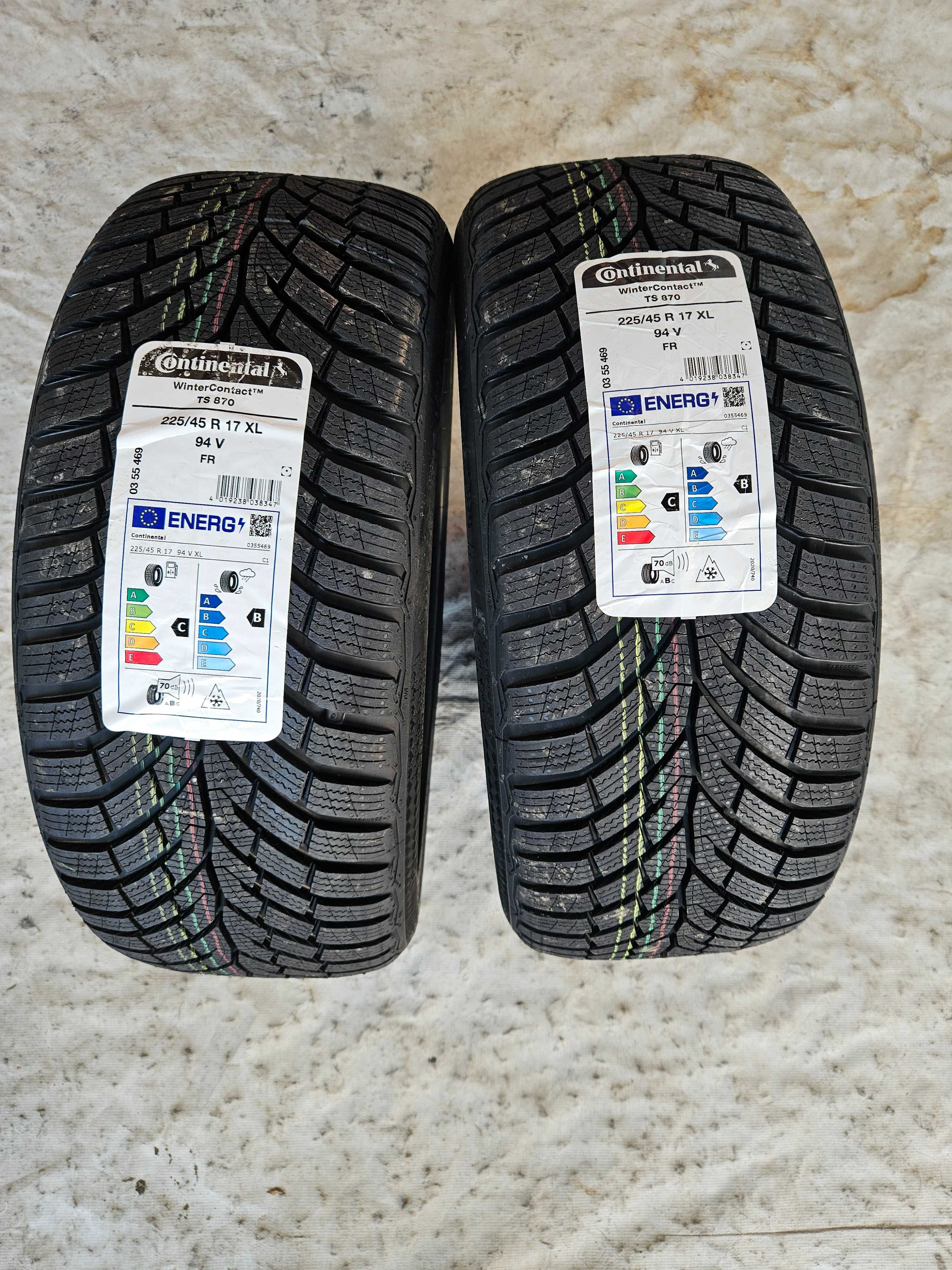 2 Нови зимни гуми 225/45 R17 Continental Winter TS870 XL 94V DOT3924