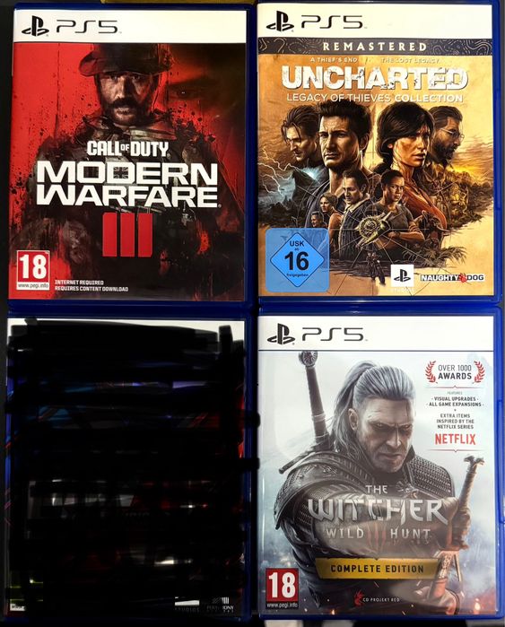 Игри за ps4 ps5 fifa witcher crash mortal uncharted modern warfare