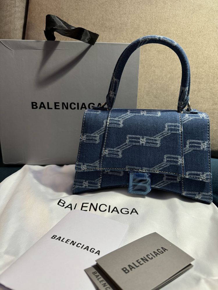 Дамска чанта Balenciaga denim new logo 2024  с две дръжки