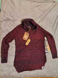 Дамски пуловер "Khujo"(червено със сиво), нов, размер S