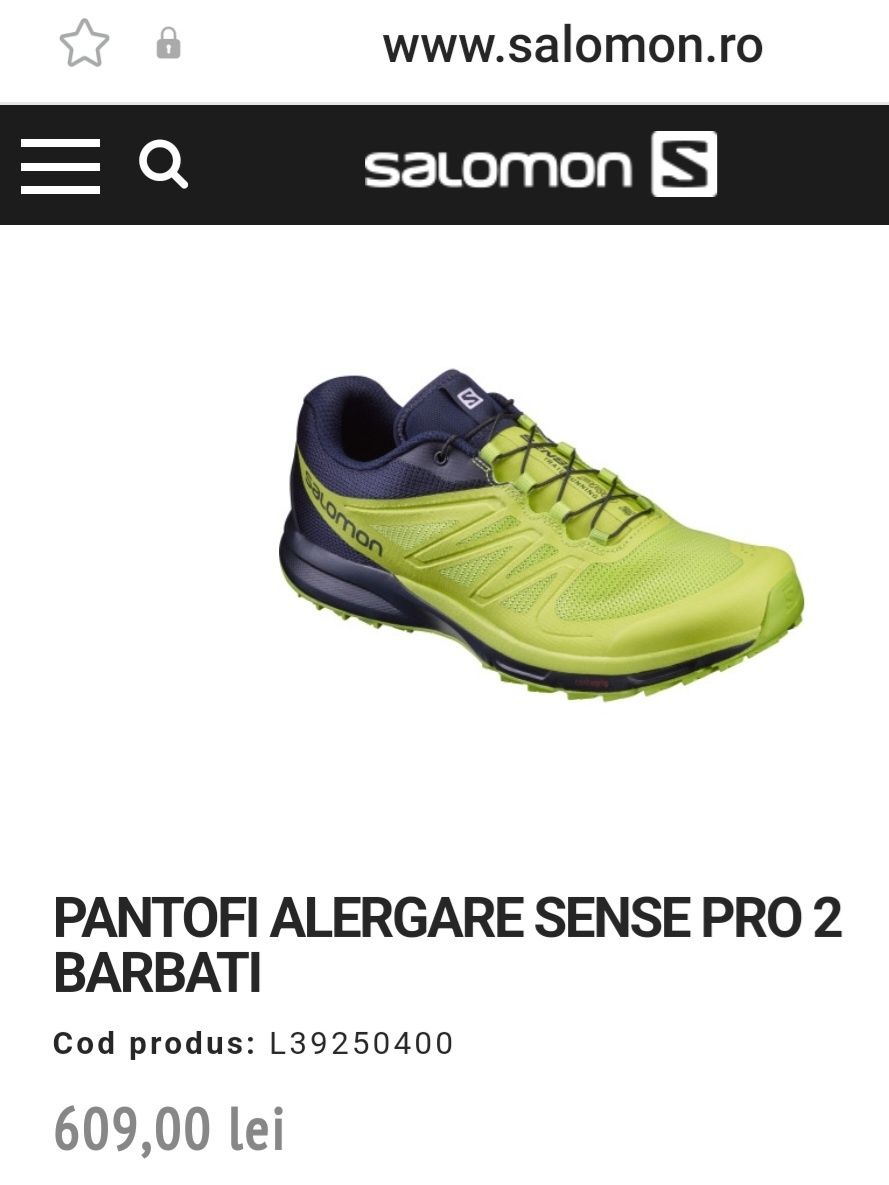 Pantofi Salomon Sense Pro pt alergare