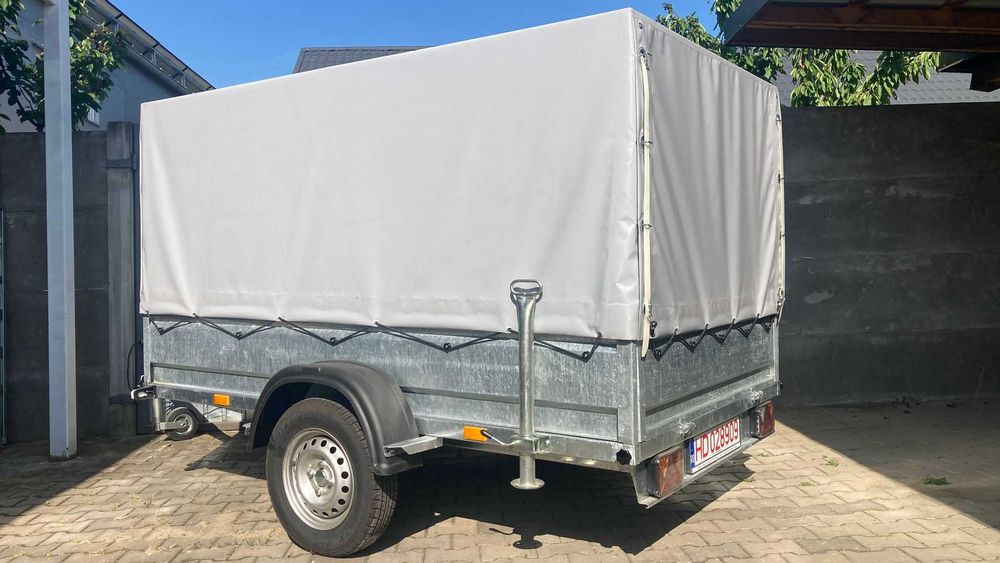 Vand remorca 2,5x1,5 noua cu prelata 750kg