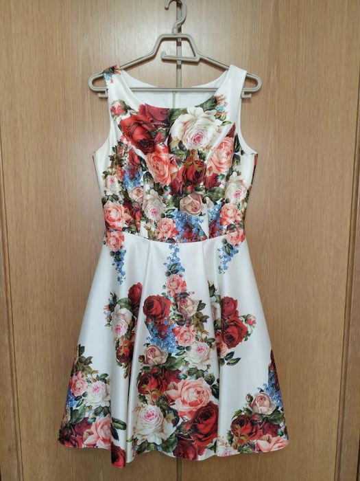 Rochie crem, floral, Mărimea 38/40, See Line