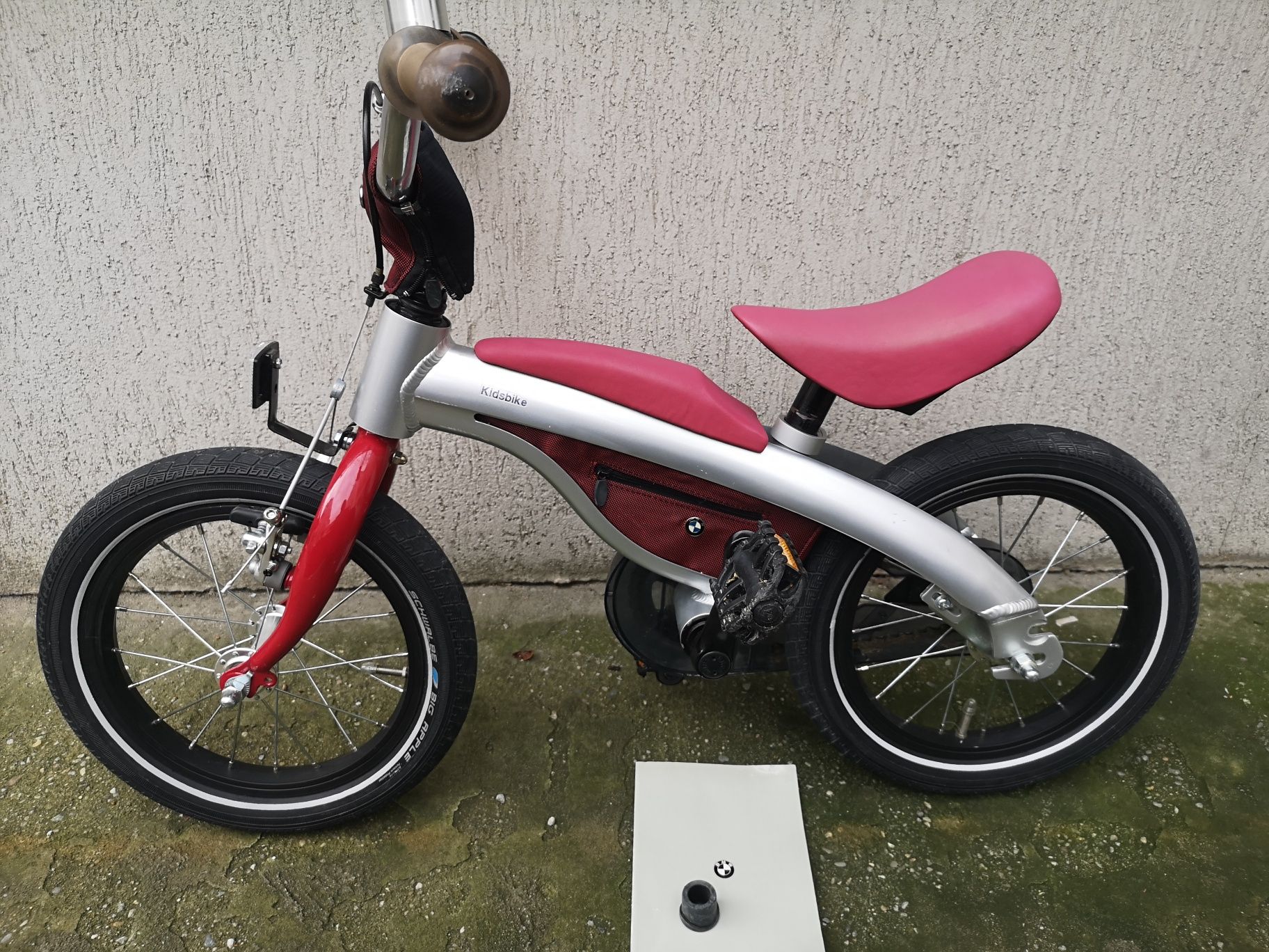 Bicicletă copii BMW Kidsbike 14 Zoll 2 in 1 rosu/gri