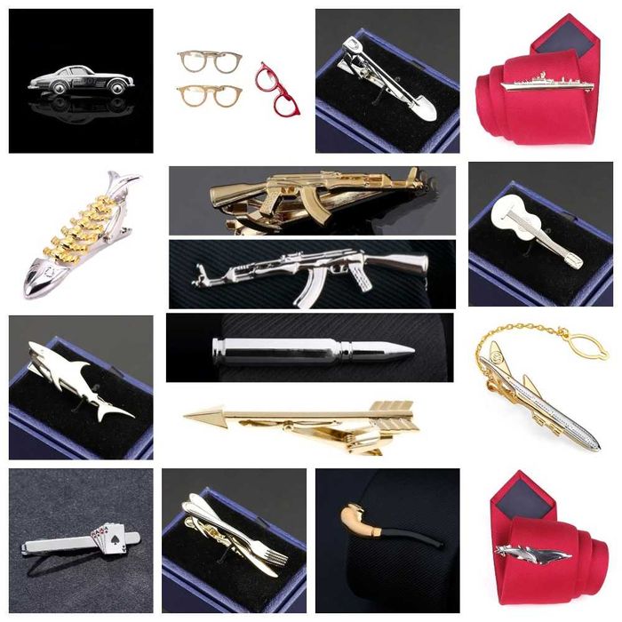 Оригинальные необычные Зажимы для мужских галстуков (разные виды)